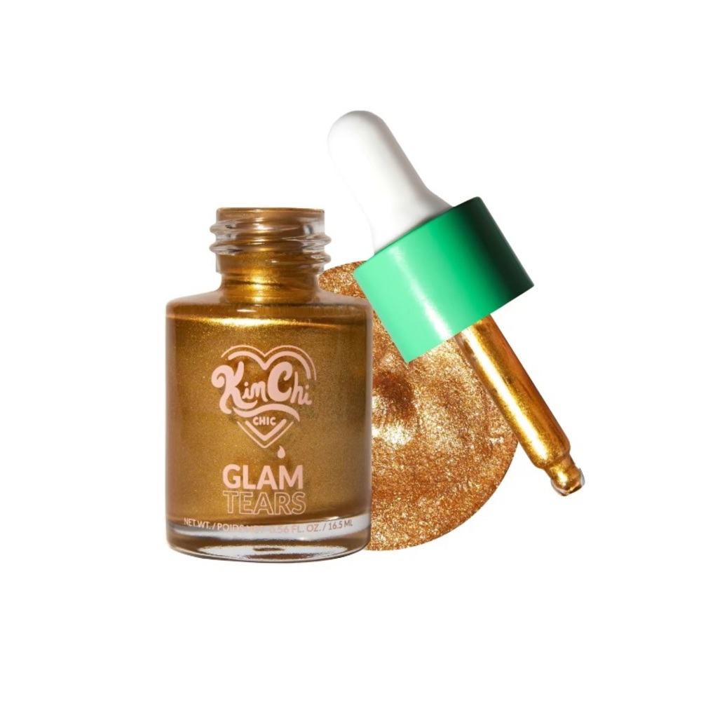 KimChi Chic Beauty Glam Tears All Over Liquid Highlighter - Gold / Vegan / NEW